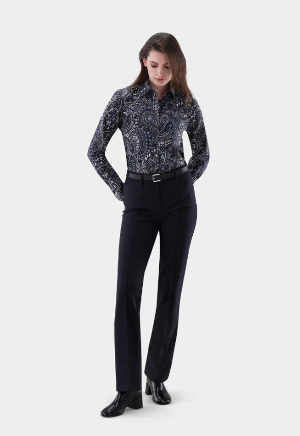 Cotton Satin Paisley Blouse