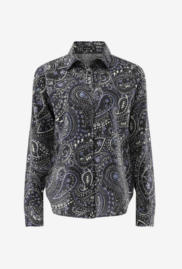 Cotton Satin Paisley Blouse