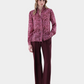 Flowy Zebra Blouse w. Rouched Sleeves