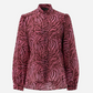 Flowy Zebra Blouse w. Rouched Sleeves