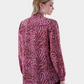 Flowy Zebra Blouse w. Rouched Sleeves
