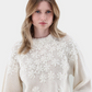 Floral Applique Oversized Wool Sweater