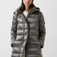 Metallic Down Coat w. Detachable Hood