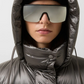 Metallic Down Coat w. Detachable Hood