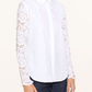 Cotton Blouse with Lace Sleeves