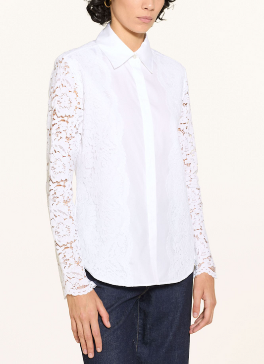 Cotton Blouse with Lace Sleeves