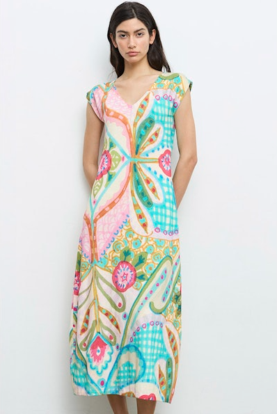 Vacation Barbie V-Neck Knit Dress