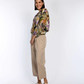 Wispy Jungle Silk-Blend Tunic Blouse