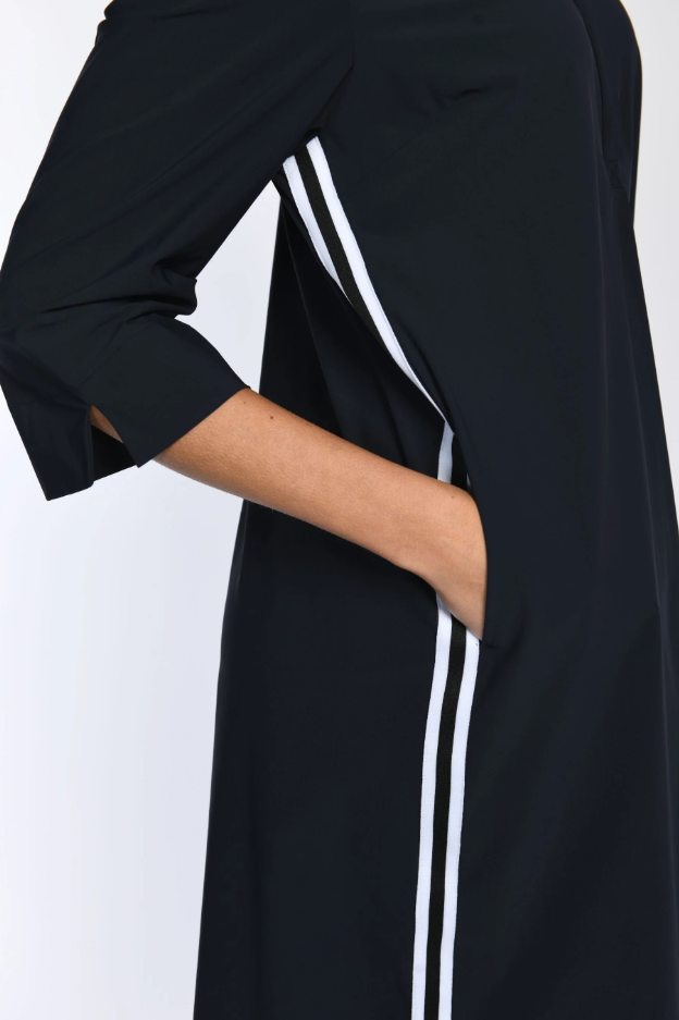 Athleisure Strip Jersey Shirt Dress