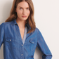 Lightweight Fitted Denim Shirt Dress