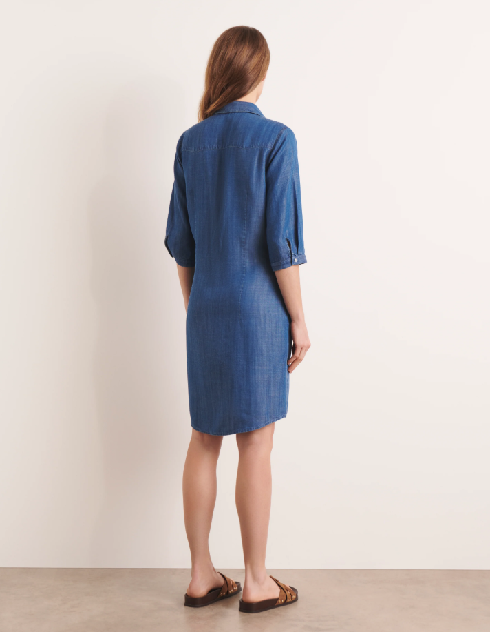 Lightweight Fitted Denim Shirt Dress