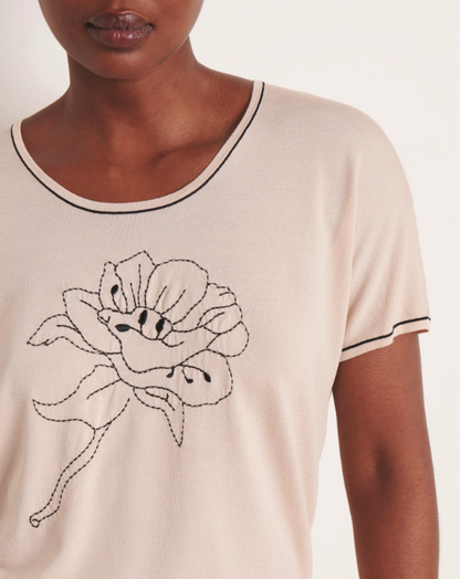 Dotted Flower Embroidered Top