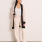 Black Trim Jersey Cardigan