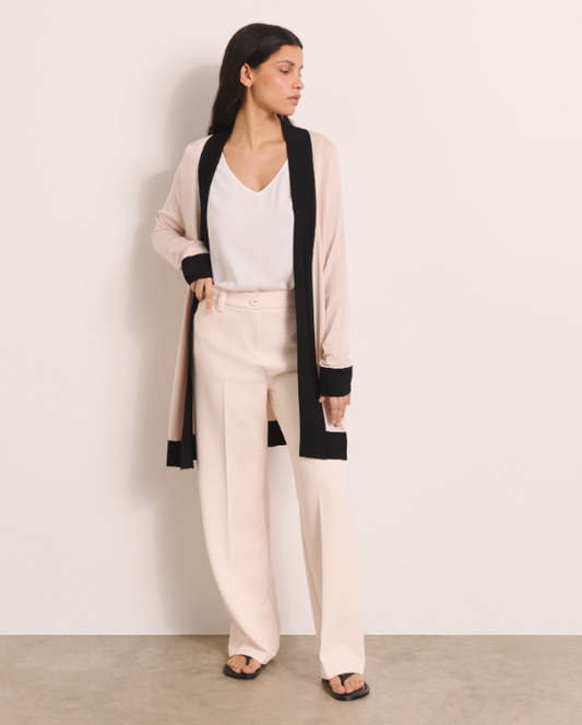 Black Trim Jersey Cardigan