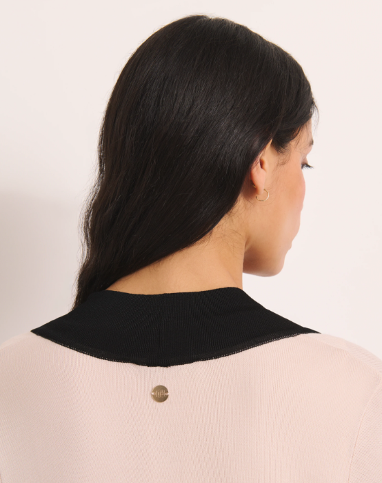 Black Trim Jersey Cardigan