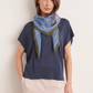 Pleated Satin Square Scarf