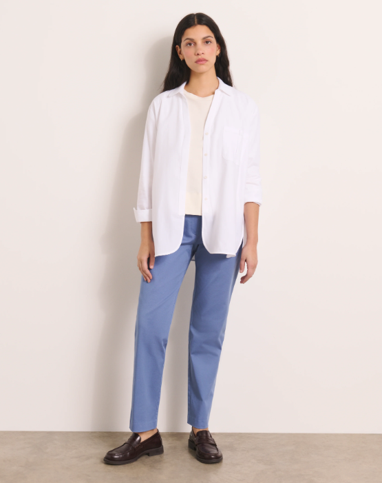 Stretch Cotton Cropped Trousers