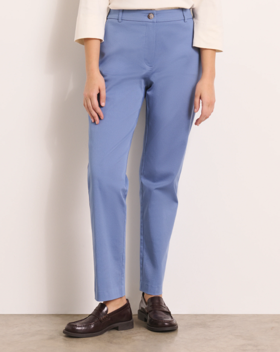 Stretch Cotton Cropped Trousers