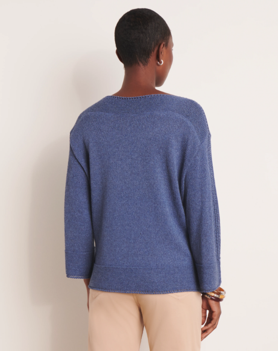 Boatneck Openwork Detailed Sweater