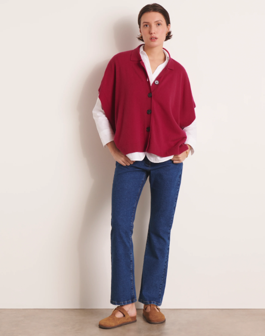 Wool & Cashmere Buttoned Vest Cardigan