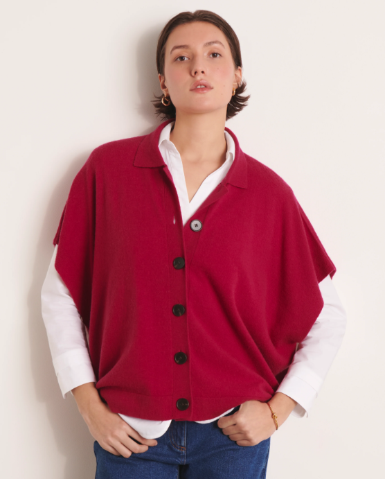 Wool & Cashmere Buttoned Vest Cardigan