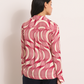 Geometric Twill Single Button Blouse