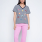 Striped Summer Embroidered Tee