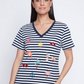 Striped Summer Embroidered Tee