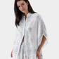 Habotai Silk Paisley Bat-Sleeve Blouse