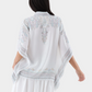 Habotai Silk Paisley Bat-Sleeve Blouse