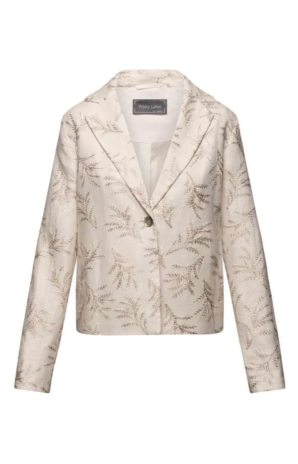 Branch Embroidered Linen Jacket
