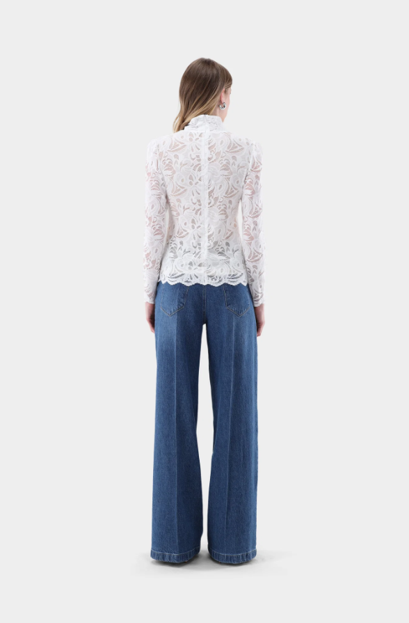 Lacey Mock Neck Blouse