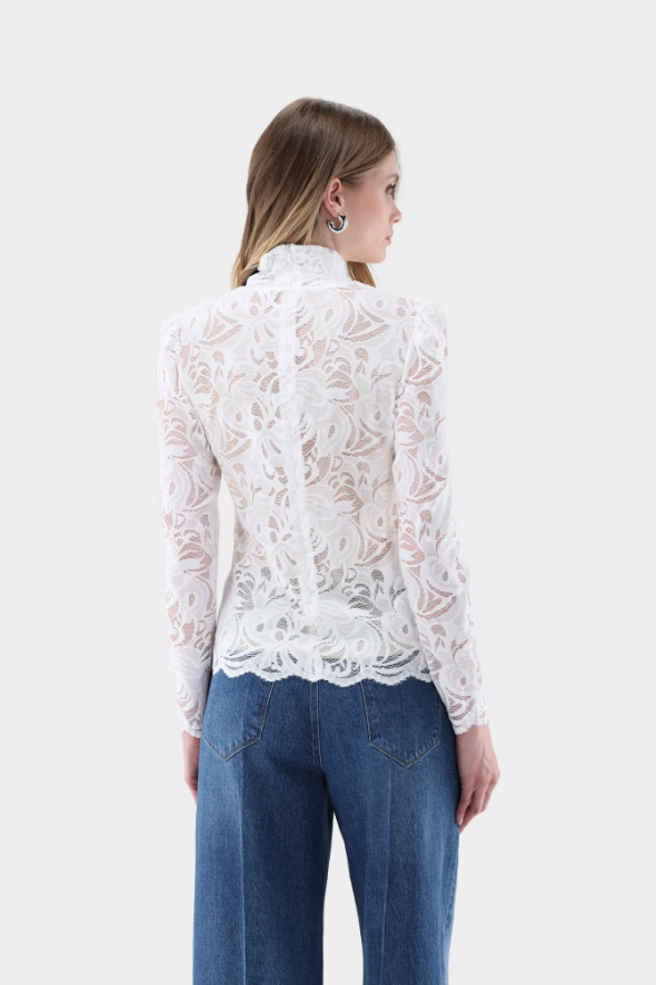 Lacey Mock Neck Blouse