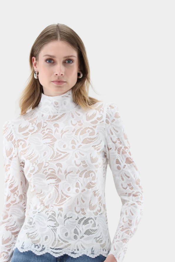 Lacey Mock Neck Blouse