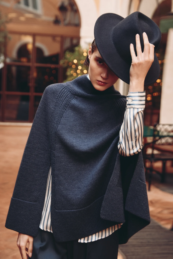 Double Slit Wool Caponcho