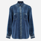 Silk Denim Tunic Blouse