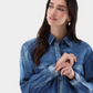 Silk Denim Tunic Blouse