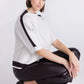 Fine-Knit Athleisure Strip Jumper