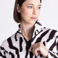 Pixelated Zebra Bomber Jacket