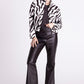 Pixelated Zebra Bomber Jacket