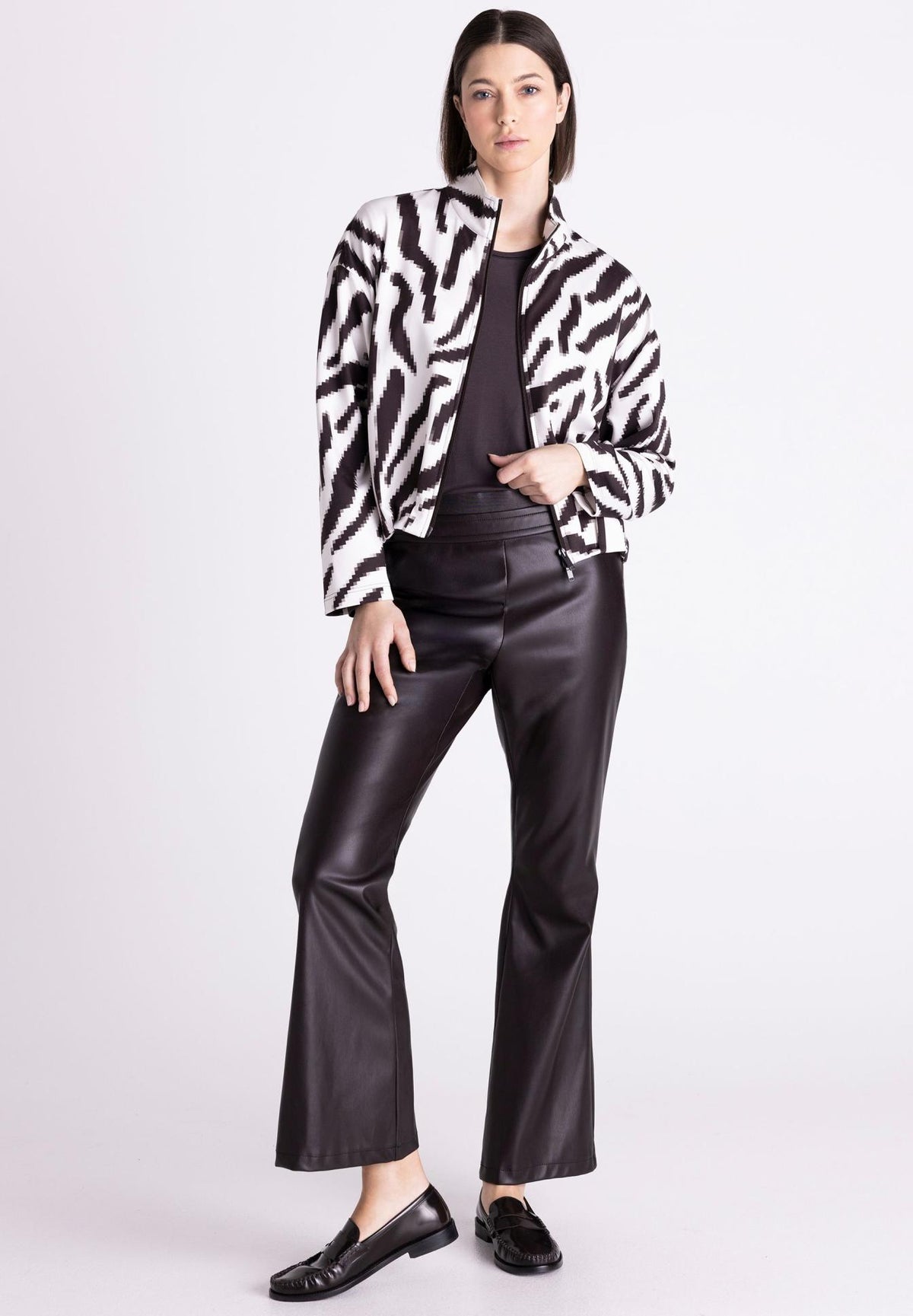 Pixelated Zebra Bomber Jacket