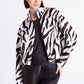 Pixelated Zebra Bomber Jacket