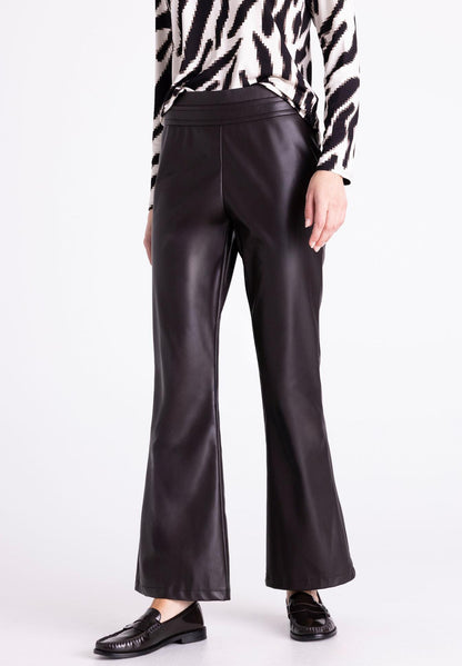 Flared Leg Leather Look Pants