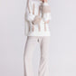 Furry Cuffed Cable Knit Sweater