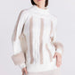 Furry Cuffed Cable Knit Sweater
