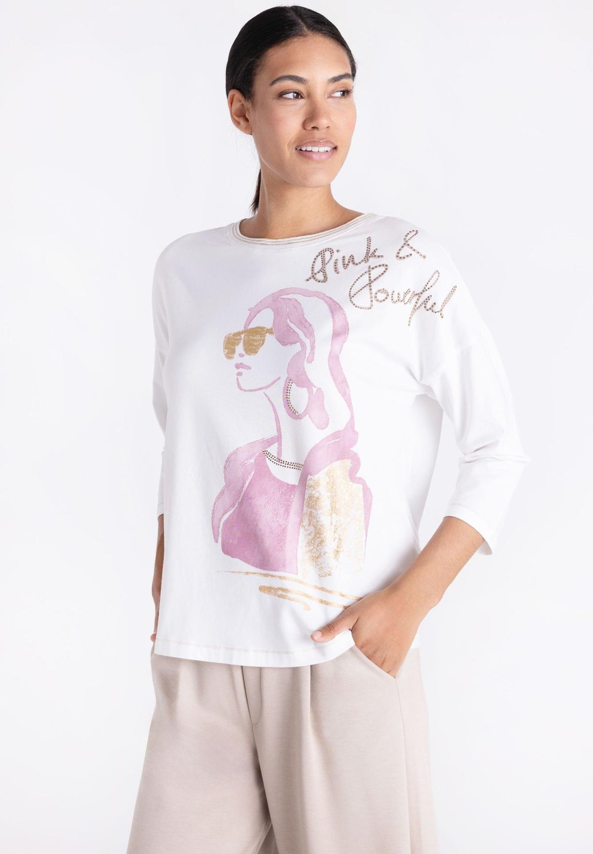 Pink & Powerful Bedazzled Top