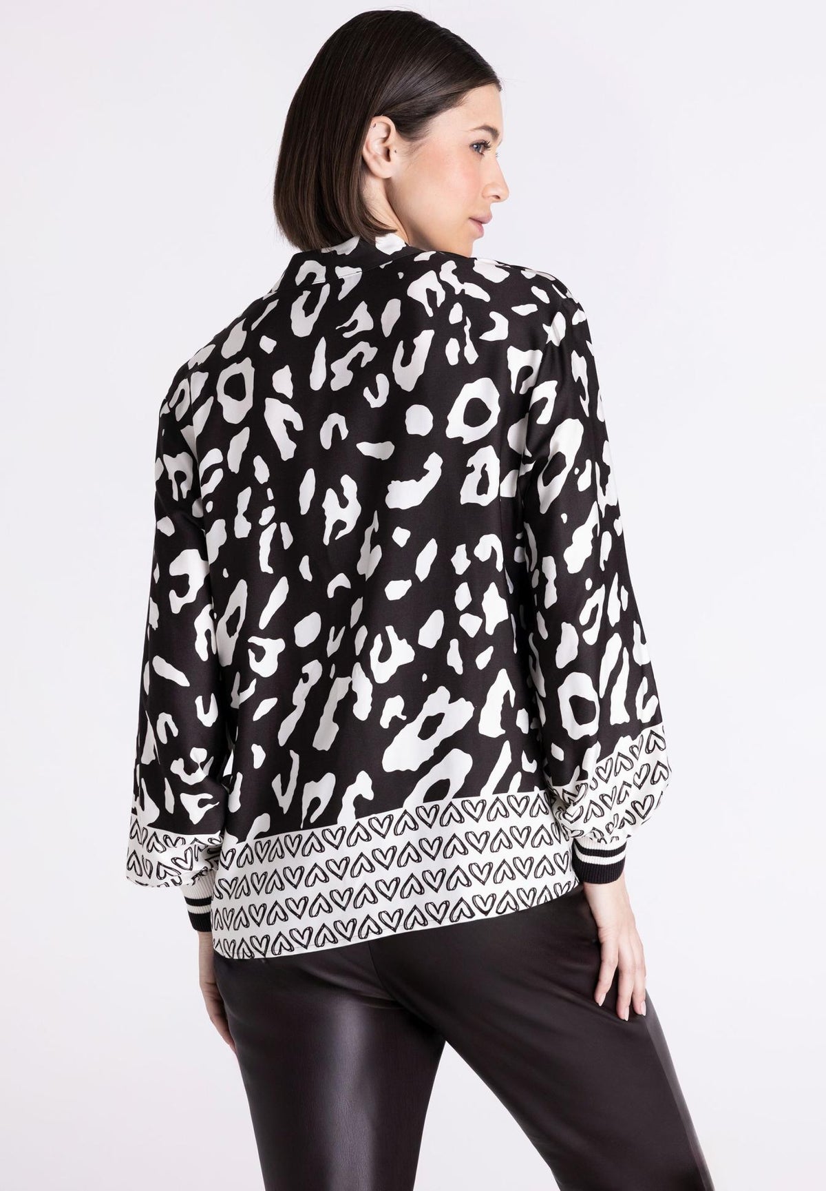 Leopard Lover Ribbed Cuffs Blouse