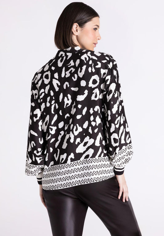 Leopard Lover Ribbed Cuffs Blouse