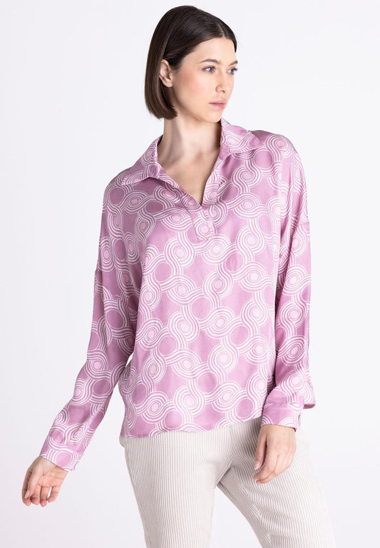 Geometrically Abstract Viscose Blouse