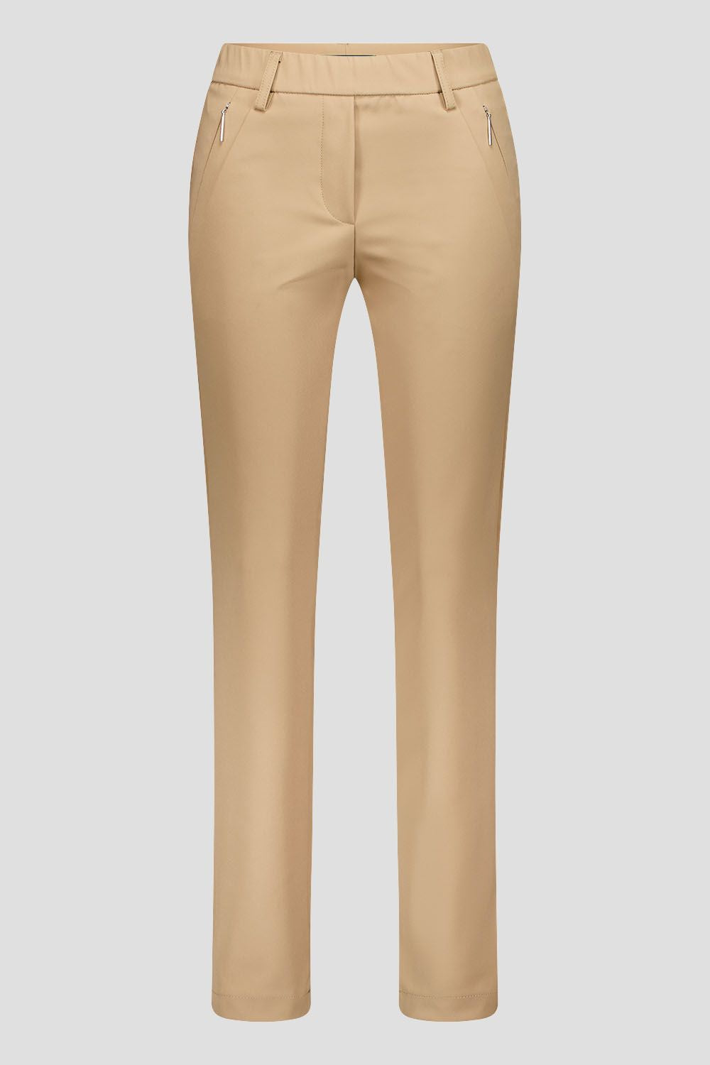 Diagonal Zip Pockets Pull-On Pants